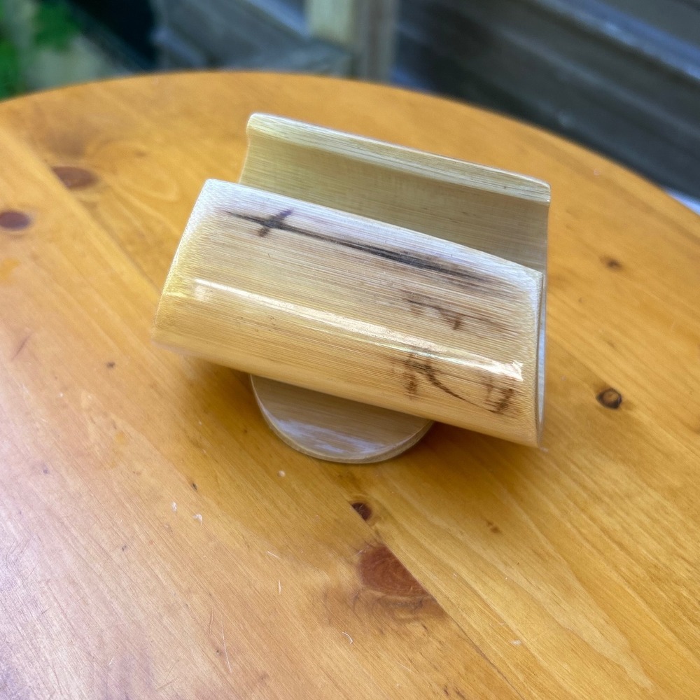 Vintage Bamboo Oshibori Wet Towel Tray Holder Natural Wood MCM Max Brand